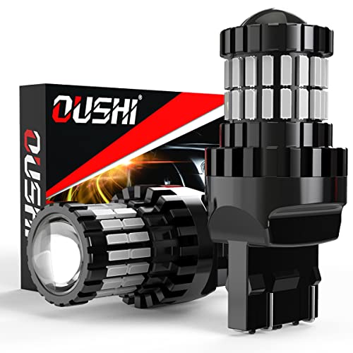 OUSHI 7443 T20 Bombillas LED, Rojo Brillante 300% De Brillo 2600Lm, 992 W21/5W 7440 W21W Bombilla LED Para Luz De Marcha Atrás Luces De Señal De Giro De Freno Trasero, 2 Piezas