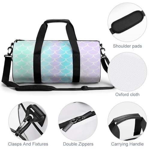 Sac de sport gym violet et écailles de poisson pour randonnée - 5