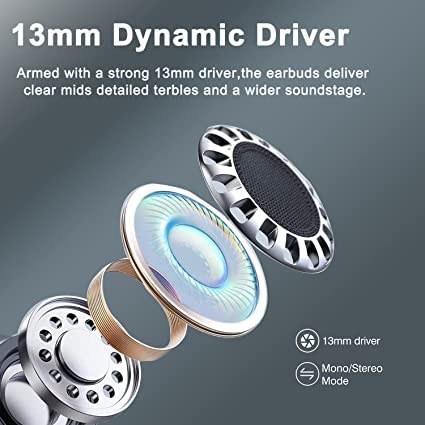 BRLN Wireless Earbuds,Bluetooth 5.3 Noise Cancelling Earbuds,Bluetooth Headphones 3D HiFi Stereo Bass, IPX7 Waterproof Sports Touch Control with USB-C Fast Charge Mini Charging Case for Android iOS 2