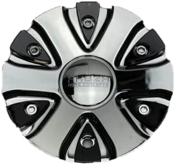Akuza Big Papi 712 Chrome Gloss Black Inserts Alloy Wheel Center Cap EMR0712-TRUCK-CAP