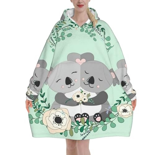 Plaid à manches koala adulte pour cocooning d'hiver au chaud