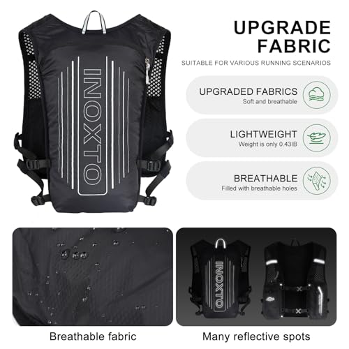 Image of INOXTO Running Hydration Vest Backpack,Lightweight Insulated Pack with 1.5L Water Bladder Bag Daypack for Trail Hiking Running Cycling Race Marathon for Women Men