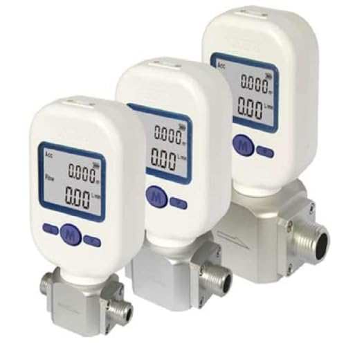 Digital Gas Flow Meter Tester, Portable Gas Mass Air Nitrogen Oxygen Flow Rate Meter (MF5712 (0-100L/min))