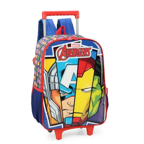 Kit Mochila De Rodinha e Costas Vingadores +Lancheira Luxcel