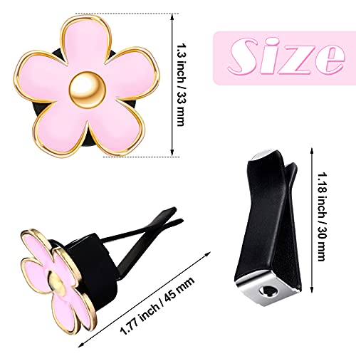 Frienda 6 Pcs Daisy Flower Air Vent Clip Accessories Air Conditioning Outlet Clip Car Air Freshener Dashboard Accessories Charm Car Inter Decor(3 cm, 3.3 cm,Red, Pink, White)