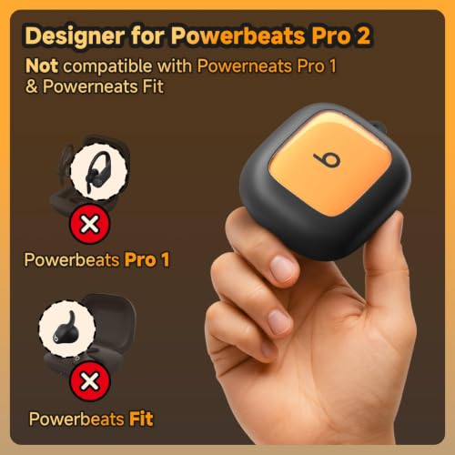 Image of Geyo for Beats Powerbeats Pro 2 Case Cover 2025, Supports Magnetic Charging | Shockproof Protective Cover with Magnetic Lock & Keyring, Drop Protection Case for Travel, Gym, Outdoor, Daily Carry, Black
