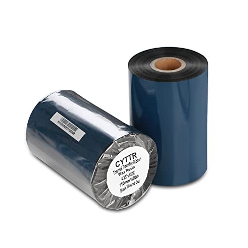 Cinta para impresora térmica 110mm x 450m negro cera resina miniatura 2