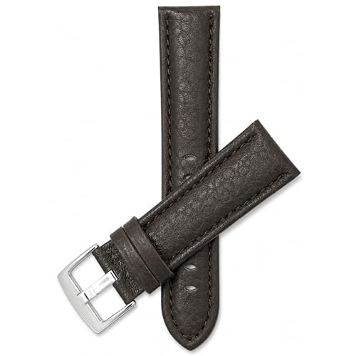 Image of Bandini Mens XL Extra Long Leather Watch Band or Regular Strap, Classic or Buffalo Pattern - 4 Colors, With or Without Stitch - 18mm 20mm 22mm 24mm 26mm 28mm 30mm Leather Watch Band for Men