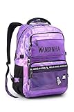 Mochila Holográfica Infantil Escola Wandinha Addams Costas Seanite Lilás