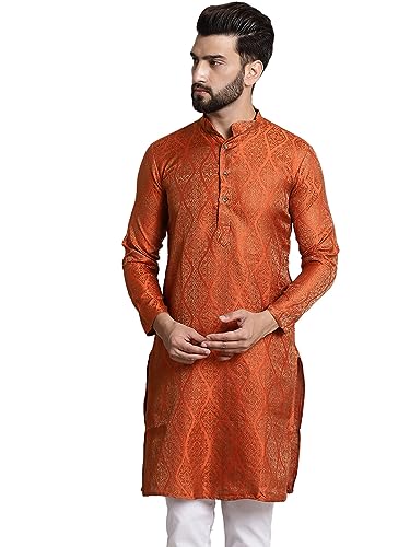 Image of SOJANYA (Since 1958 Men's Silk Blend Designer Long Kurta
