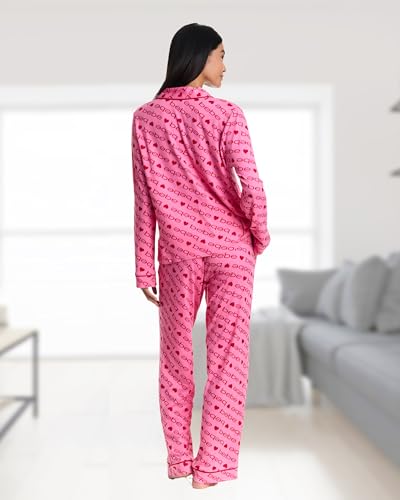 bebe Button Down Pajamas for Women, Long Sleeve Button Up Pajamas with Pants, Ladies Sleepwear PJ Set4