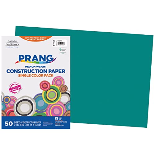 Image of Prang (Formerly SunWorks) Construction Paper, Turquoise, 12 inch x 18 inch, 50 Sheets