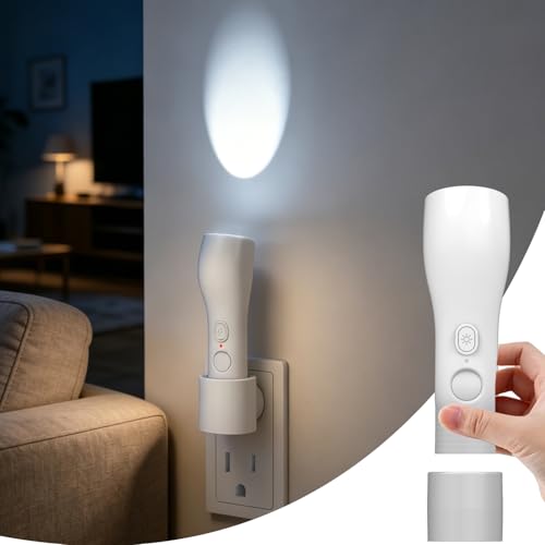BZHKU 4 in 1 LED Emergency Lightswith Motion Sensor & Dusk to Dawn Sensor Night Light for Home Power FailureRechargeable LED Flashlight Plug in Wall Automatic Turn-On Power Outage