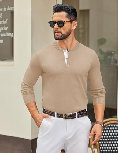 Pull Henley homme COOFANDY pour vos weekends et sorties casual en maille douce