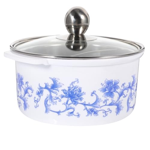 Casserole en acier inoxydable 16 cm à induction avec couvercle floral