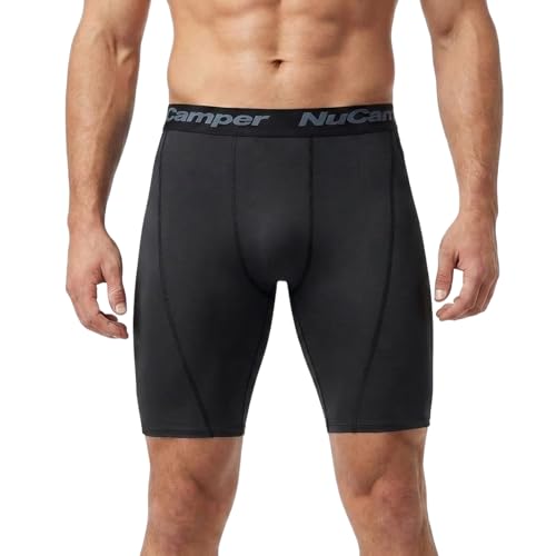 NuCamper 1/2 Pack Men\'s Compression Shorts Spandex Gym Baselayer Underwear Performance Athletic Boxer Briefs Bike Shorts Active Supporter for Workout Sport Running Basketball Football Biking Trainning - Thumbnail 7