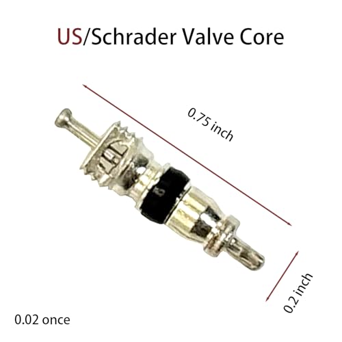 Image of 100Pcs Schrader Tire Valve Core and 1Pc Valve Core Removal Tool,Replacement for General Vehicles of Cars,Motorcycles,Bicycles and Trucks,Two Colors Seal Rubber Ring Available (Black)