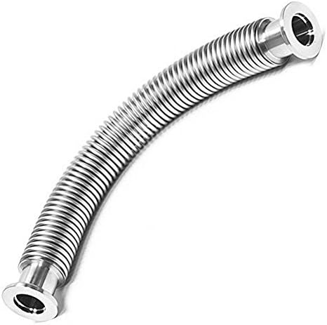 Bellows Hose Metal KF-25,ISO-KF Size NW-25, 304 Stainless Steel, Vacuum Corrugated Bellows Pipe Tube (KF25-1000)