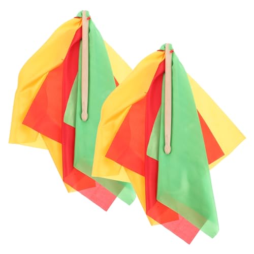 Abaodam Boys and Girls Rhythmic Gymnastics Drumsticks Wooden Twirler Wand Stick Artistic Scarves for Dance miniatura 1