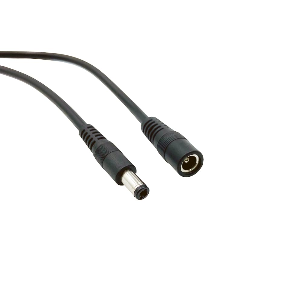 1 Pair DC5.5mm x 2.5mm Male and Female Pigtail Cable Power Connector Plug,50cm/1.6ft 10A 120W DC5525 Extension Cable for Surveillance Camera Cables,LED Strip Light