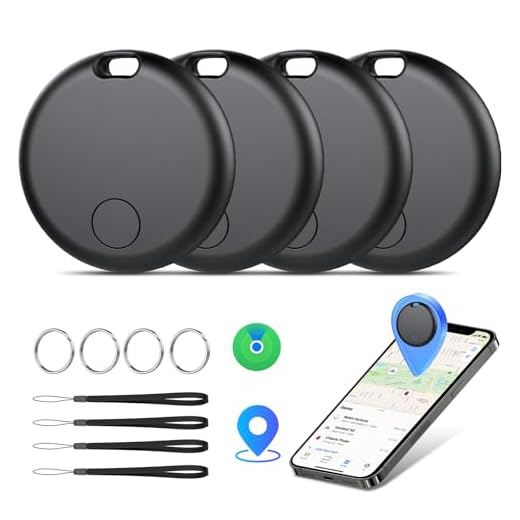 Air Tracker Tags-4 Pack: Smart Bluetooth Tracker, Item Finder Works with Apple Find My (iOS Only) App, Trakcer Tag Locator for Keys, Luggage, Satchel, weTag mini. (Not for Android Devices)