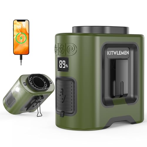 KITWLEMEN Ventilador portátil de 14500 mAh, ventilador personal recargable con clip, ventilador de cinturón de refrigeración de 67 horas, ventilador de camisa de 5 velocidades, ventilador de cuello