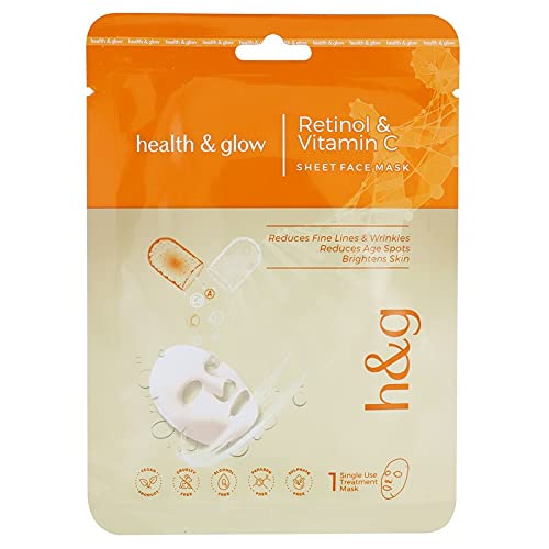 Health & Glow Retinol & Vitamin C Sheet Mask 1S - Revitalizing Skincare for Youthful Radiance