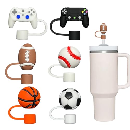 6PCS Straw Cover Cap for Stanley Cup, 10mm Sport Straw Covers for Stanley Cup Fit Stanley 30&40 Oz Tumbler,Straw Topper for Stanley Cups Accessories.