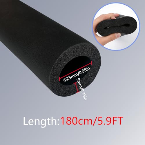 Rohrisolierung Schaumstoff Ø 25mm Rohrdämmung Isolierung Rohr Schwarz für Heizung Sanitär Heizungsrohr Kupferrohr 1.8m (Schwarz, 25mm)