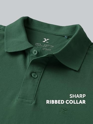 Image of XYXX Men's Nova 100% Combed Cotton Regular Fit Polo T-Shirt