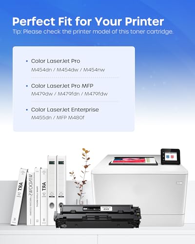 Image of 414X Toner Cartridges 4 Pack MFP M479fdw with Chip for HP 414X 414A | High Yield Compatible for Color LaserJet Pro MFP M479fdn M479dw M479dn M454dn M454 Printer (Black Cyan Yellow Magenta)