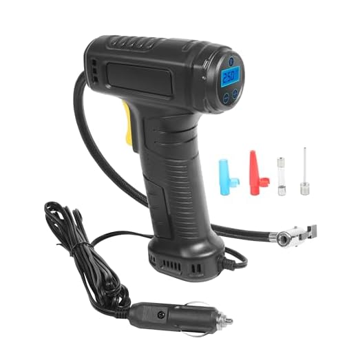 RACOONA Tire Inflator Portable Air Compressor,Air Pump for Car Tires,Car Accessories 12V DC 150 PSI Handheld Air Pump with Digital Pressure Gauge and Emergency Led Light,Tire Pump for Car Motorcycle