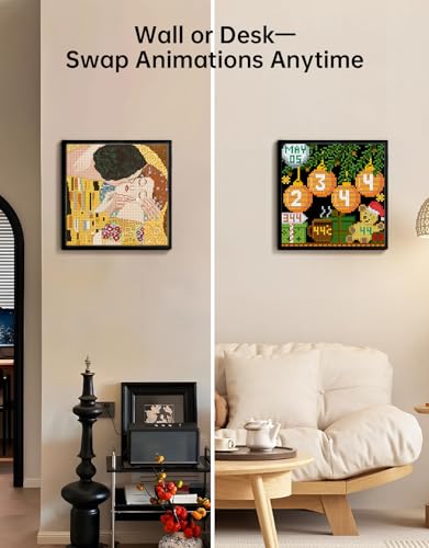 Image of Divoom Pixoo-64 - WiFi Pixel Cloud Digital Frame with APP Control,64 X 64 LED Panel Display Frame for Gaming Room Decoration /Social Media Fans Counter (Pack of 3)