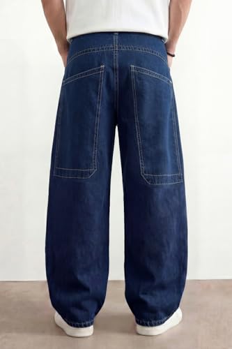 Image of GINGTTO Men's Baggy Barrel Jeans Wide Leg Y2K Denim Pants | Loose Fit Streetwear Casual Hip Hop Skater Vintage Style
