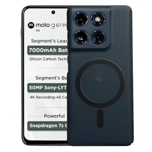Image of DIZORO Matte Case for Motorola Moto G67 Compatible with MagSafe, Camera Lens Full Protection, Shockproof Translucent Frosted TPU Soft Phone Cover, Anti-Fingerprint (Black)