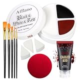 Set di trucco SFX per Halloween, sangue artificiale e colori rosso, nero e bianco per viso e corpo, per bambini e adulti, trucco da Halloween, sangue scenico per costumi da vampiro, zombie, clown e