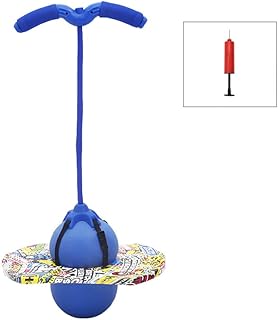Vazussk Pogo Ball for Kids 6 and up, Pogo Jumper with Handle Jump Trick Balance Bounce Board with Pump Pogo Bouncing Ball Safe and Fun for Kids Boys Girls (Blue)