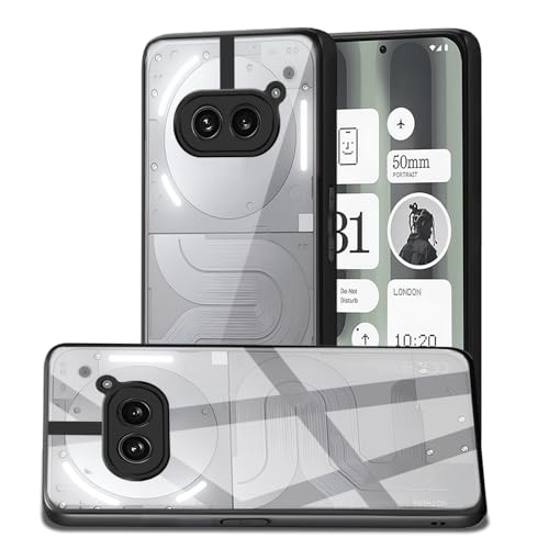 Image of AESTMO Nothing Phone 2A / 2A Plus 5G Back Cover | 360 Protection | Crystal Clear Hard Back Transparent | Bumper Case for Nothing Phone 2A / 2A Plus 5G (PC+TPU, Black Bumper)