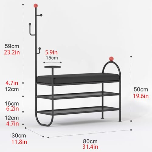 Banc à chaussures blanc avec rangement et coussin d'entrée - 4