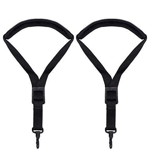 Dadabig 2 STKS Saxofoon Nekband, Verstelbare Enkele Schoudersax Riem Neopreen Instrument Nekband voor Alto Tenor Sopraan Saxofoon, Zwart
