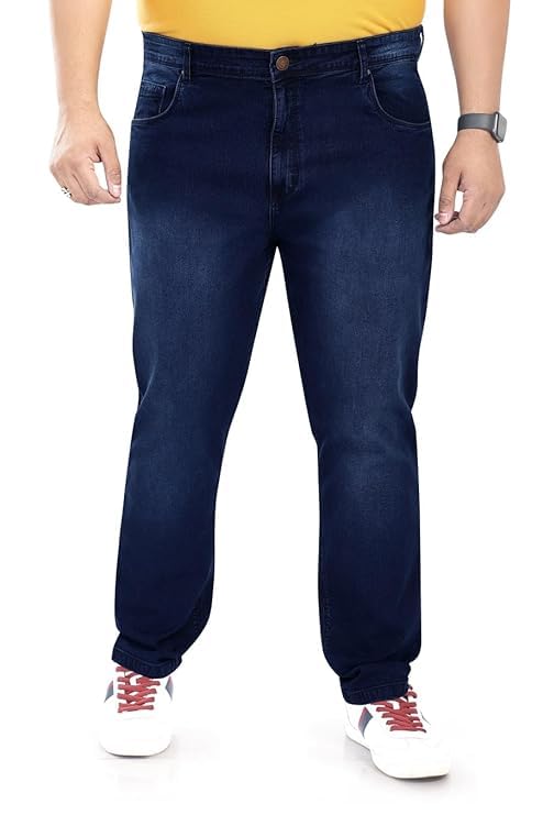 Image of Pluss Tribe - Plus Size Jeans for Men - Denim Jeans - Ideal for Casual, Office Available Sizes : 40 to 52