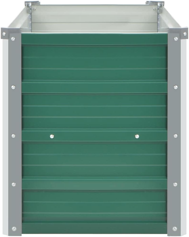 Garden Raised Bed Galvanized Steel 39.4"x15.7"x17.7" Green Lawn Planters