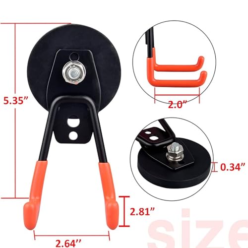 Rengue Magnet Hooks with Orange Non Slip Coating, Rubber Coated Magnetic Garage Hooks 43mm with 6 Nd Magnets, Steel S Hook for Workshop Garage Kitchen Office Truck Storage (4.3cm Magnet) - Image 8