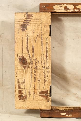 Biscottini Innentür Fenster L 46,5 x T 7,5 x H 56,5 cm - Holztür - Türen für Innen und Außen - Wohnkultur