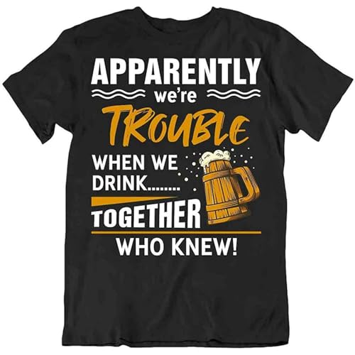 Amusing Comic Pun Beer T-Shirt Drinking Party Bar Tee Sarcastic Men Funny Shirt Black M