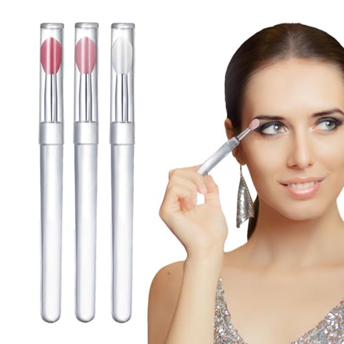 Cepillo de labios de silicona, aplicador de labios de silicona | 3 pinceles de labios portátiles de silicona,Aplicador de maquillaje para lápiz labial, Kits de herramientas de belleza, cepillos de