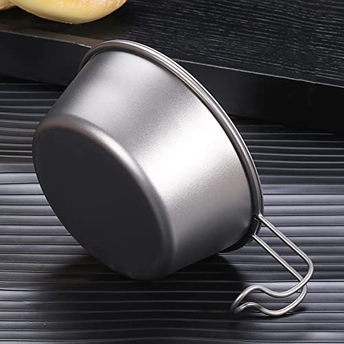 Lixada Titanium Bowl Cooking 350Ml/520Ml Tableware Bowl With Handle Food Fruit Salad Container For Outdoor Camping Hiking Backpacking Picnic #TOP4