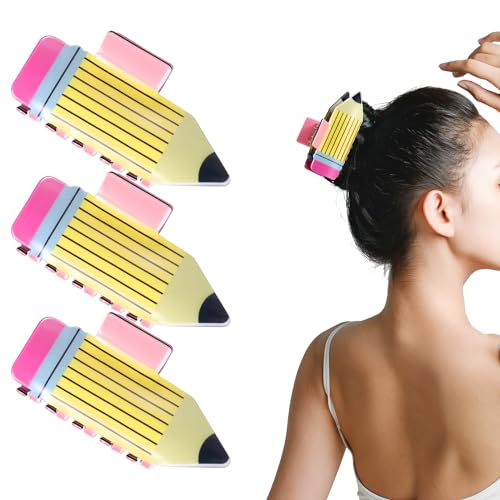 3 piezas Pinzas para el cabello en forma de lápiz, accesorios divertidos para mujer y niña