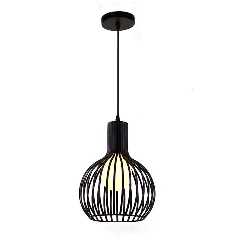 Suspension industrielle E27 abat-jour en fer noir réglable 20cm