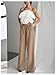 OYOANGLE Women's 3D Flower Decor Strapless Sleeveless Bandeau Top Slim Fit Solid Cropped Tube Tops Beige Small